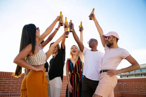 Imagen De Grupo De Personas Brindando Con Vasos FOTO GRATIS 100030127