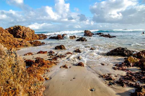 australia australia playa cielo agua rocas orilla sol