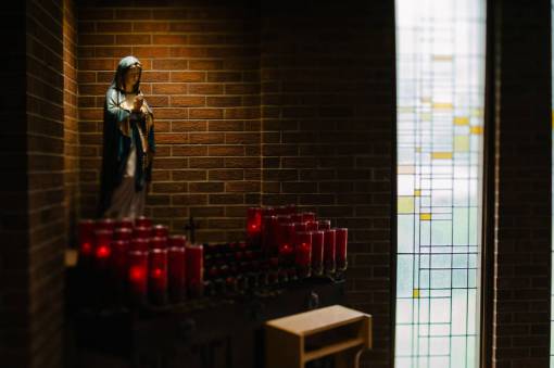 worship church  chapel  wall  mother  mary  statue  worship