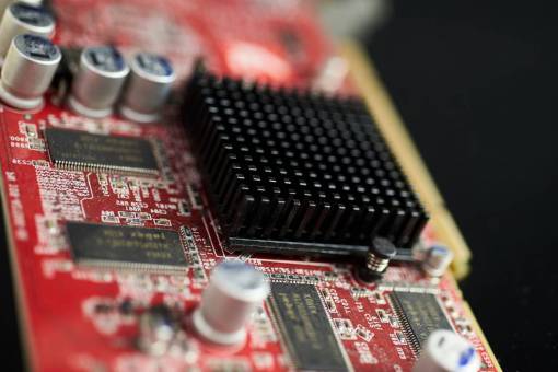 pc Detalle de macro de chip pci de circuito de computadora closeup