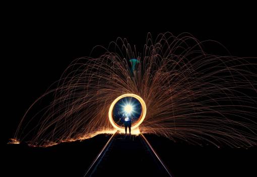 baile fuego, baile, hombre, gente, oscuridad, noche, luz