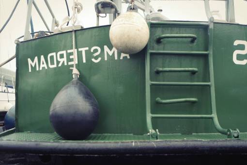 amsterdam-s-beauty fishing  boat  amsterdam  green  buoys  ladder  dock