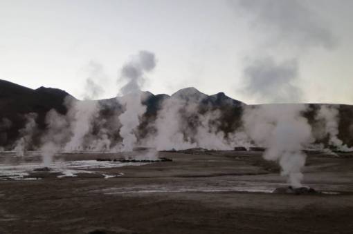chile Geysers el Tatio  Chile  smoke  fields  mountains  hills

