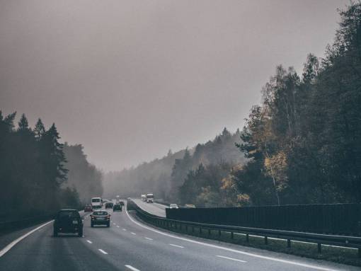 autopista Carretera Carretera coches conduciendo árboles cielo gris