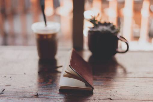 cuaderno Bloc de notas cuero rústico bebida vintage café té