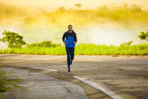 jogging people  man  guy  green  grass  road  running