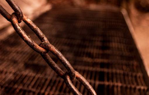 cadena Eslabón de cadena oxidado rejilla acero metal seguridad
