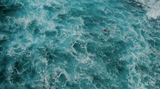 mar, océano, agua, olas, gente, hombre, natación