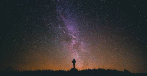 estrellas galaxia espacio noche noche oscura silueta