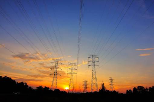 transmission transmission  line  clouds  sky  trees  plant  sunset