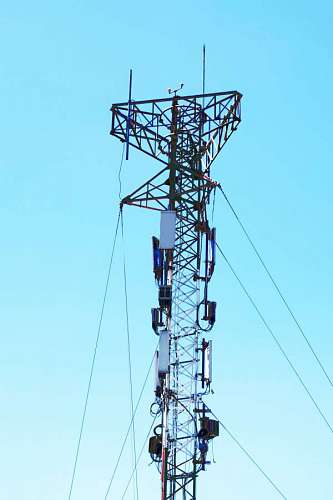 wide-angle A communications tower for tv and mobile phone signals