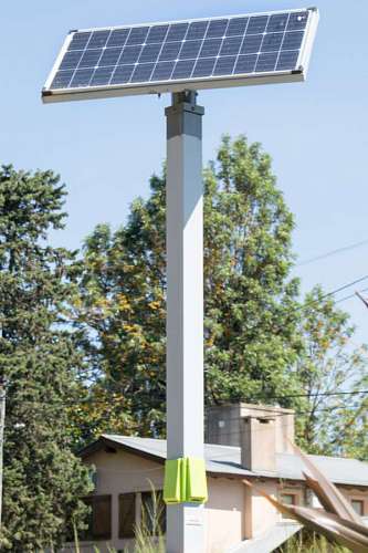 environmental-conservation View of a solar panel for free cellphone charge in Buenos Aires