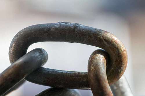 local Closeup of rust iron chains