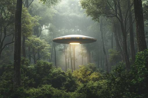 technology nature ovni;forest spooky forest fantasy mystery alien