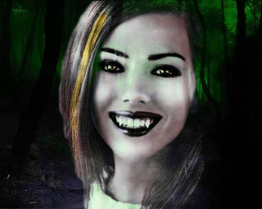happy one person women vampire;woman young adult smiling portrait adult