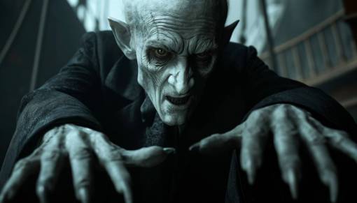 terror Portrait of a terrifying vampire showing his claws