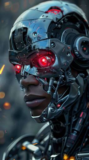 women women futuristic technology one person adult cyborg;portrait men