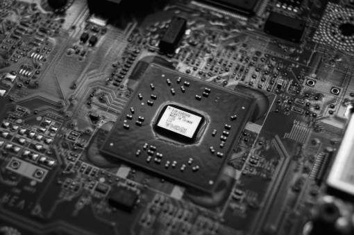 pc Tiro macro de un microchip