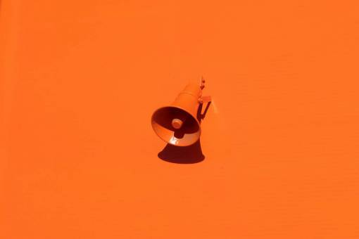 amplifier speaker on red background