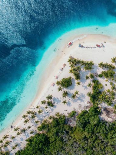 aerial Tropical Island at Los Roques 