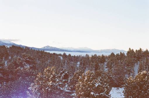 rockies colorado  sunset  sky  mountains  peaks  trees  outdoors