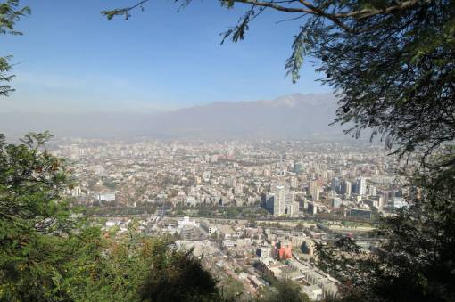 chile San Crist?bal Hill  Santiago  Chile  city  view  mountains  sky