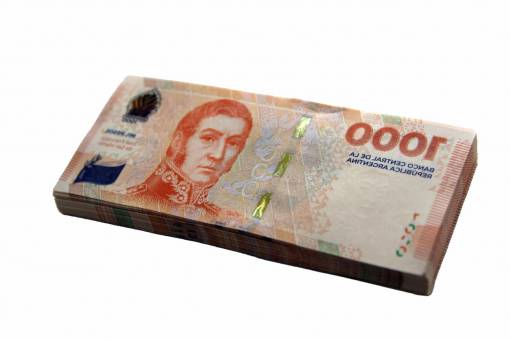 background Close-Up of 1000 Argentine Pesos Bill as Background