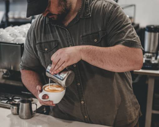 Barista making a coffee