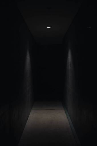 abandoned Spooky dark corridor