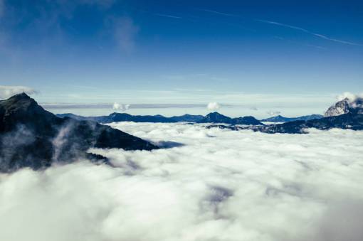 blue  sky  clouds  mountains  peaks  summit  outdoors