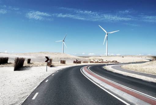 windmill blue  sky  windmill  winding  road  white sand
