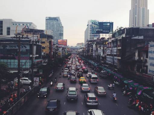 thailand cars  scooters  bikes  mopeds  traffic  busy  city