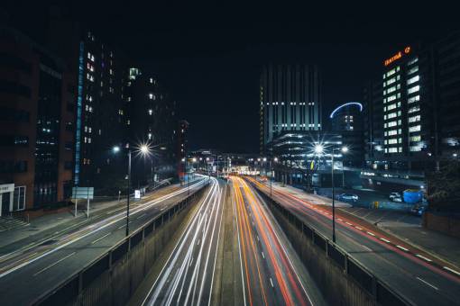 autopista noche oscura carretera luces carretera cielo arquitectura