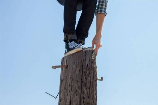 jeans wood  post  climbing  shoes  jeans  denim  hand