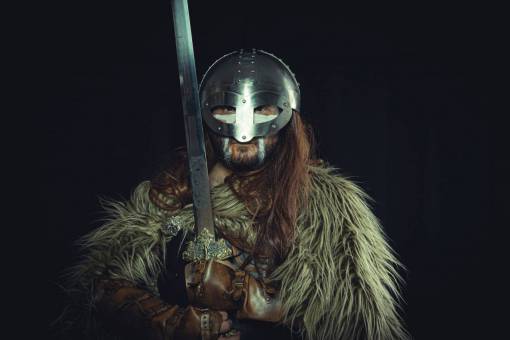 long Portrait of a Viking warrior 