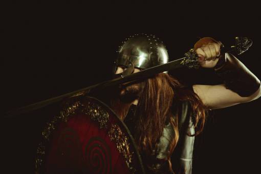 long Portrait of a Viking warrior 