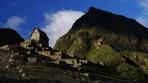 peru Arquitectura inca antigua ruina montaña vieja Machu Pichhu; Cusco; Perú famoso lugar