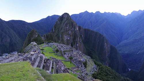 peru Ruina antigua Inca famoso lugar paisaje Machu Pichhu; Cusco; Perú naturaleza montaña