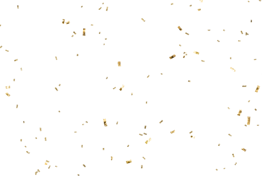 Sobreposição de confete dourado