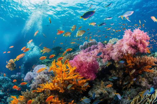 fondos de pantalla hd Vista cautivadora de un vibrante arrecife de coral repleto de vida marina