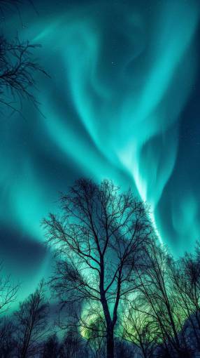 cielos Aurora boreal mágica bailando en el cielo nocturno