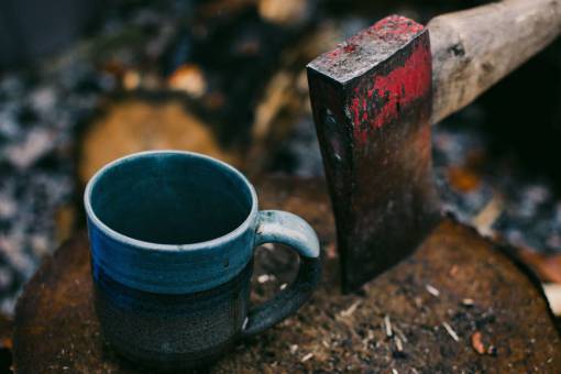 axe axe  wood  firewood  drink  mug  outside  outdoor
