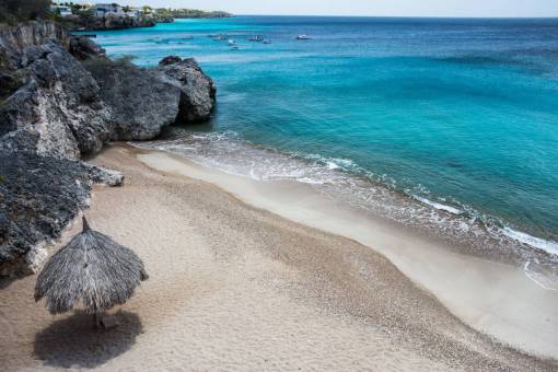 umbrella beach  sand  water  ocean  sea  tropical  caribbean