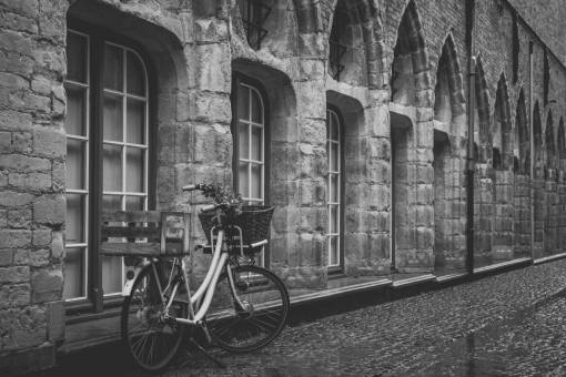 bicycle building  architecture  windows  bike  bicycle  basket  cobblestone