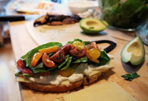 comida sándwich pan verduras aguacate cocina pimientos