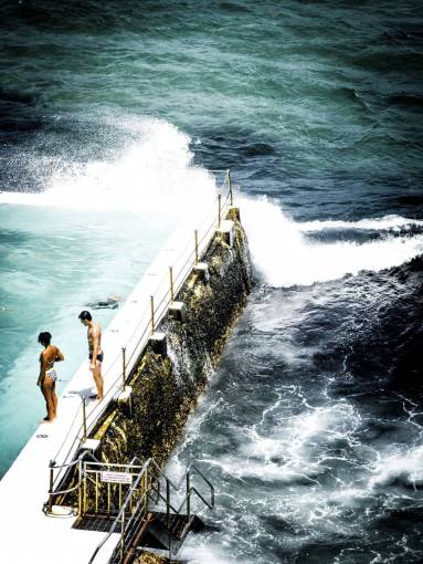 pool sea  ocean  water  pool  fence  people  couple