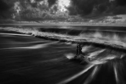 nubes blancas mar océano agua olas naturaleza horizonte blanco y negro