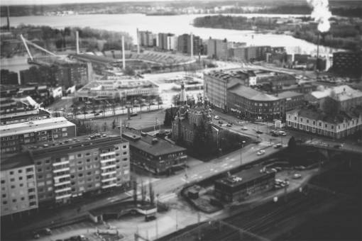 vista aerea Arquitectura de edificios de vista aérea de la ciudad de Tampere Finlandia