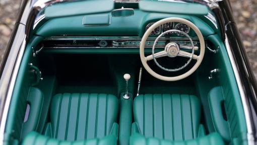 miniatura Coche de juguete convertible interior verde azulado en miniatura