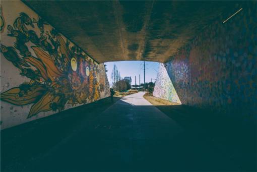 graffiti tunnel  graffiti  spray paint  path
